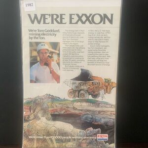 Vintage 1982 Exxon We're Tom Goddard Mining Electric Ad Advertisement